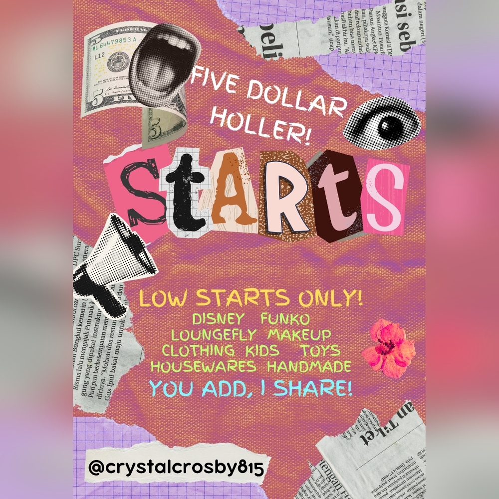 2/22 💸$5 HOLLER Low Starts Shareshow🤗